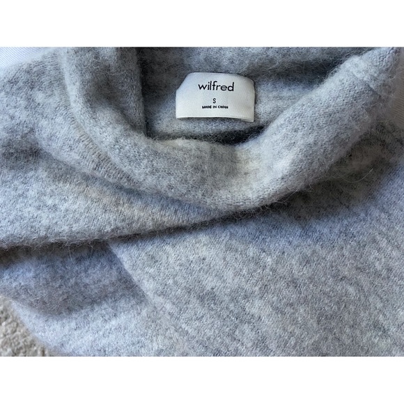 Aritzia Wilfred Lorin Tie Front Angora Sweater Grey - Picture 3 of 6
